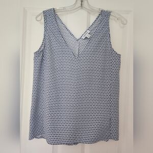 Nordstrom Women's Sleeveless V-Neck Geometric Top - Black, Blue, White, XS